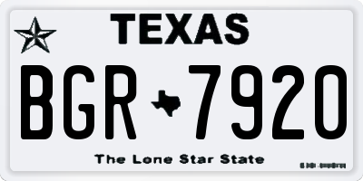 TX license plate BGR7920