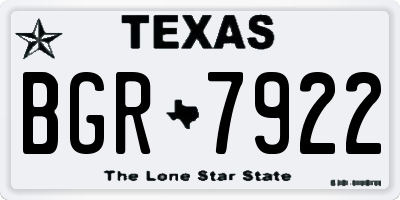 TX license plate BGR7922