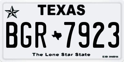 TX license plate BGR7923