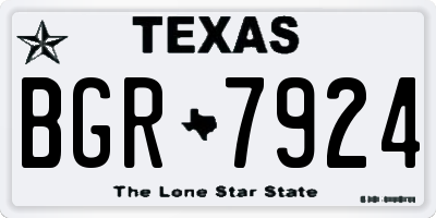 TX license plate BGR7924