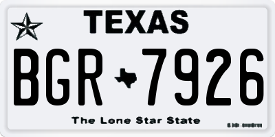 TX license plate BGR7926