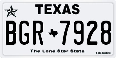 TX license plate BGR7928