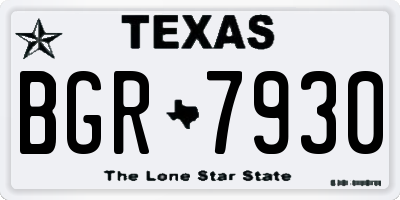 TX license plate BGR7930
