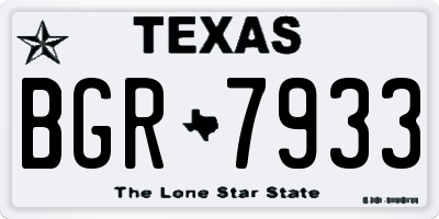 TX license plate BGR7933