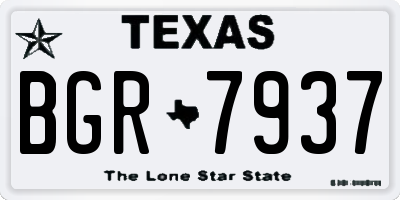 TX license plate BGR7937