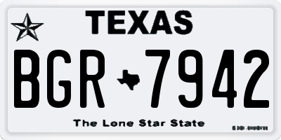 TX license plate BGR7942
