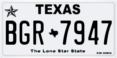TX license plate BGR7947