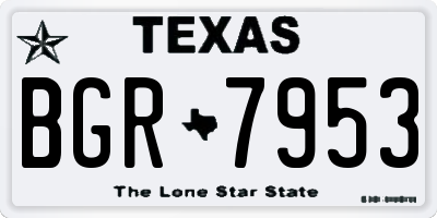 TX license plate BGR7953