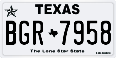 TX license plate BGR7958