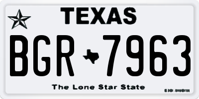 TX license plate BGR7963