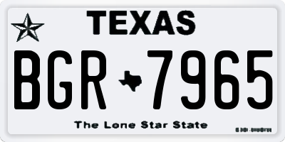 TX license plate BGR7965