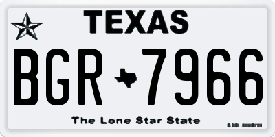 TX license plate BGR7966