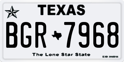 TX license plate BGR7968