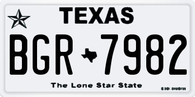 TX license plate BGR7982