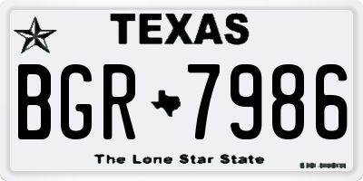 TX license plate BGR7986