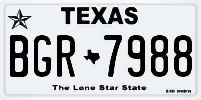 TX license plate BGR7988