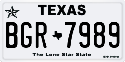 TX license plate BGR7989