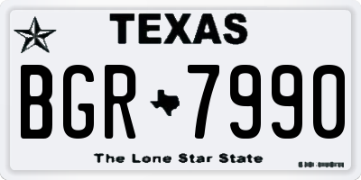 TX license plate BGR7990
