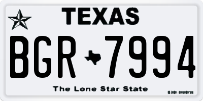 TX license plate BGR7994
