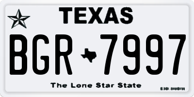 TX license plate BGR7997