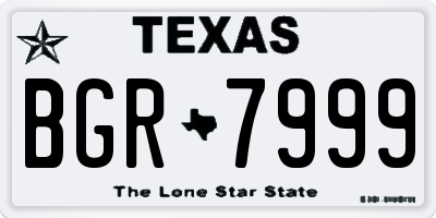 TX license plate BGR7999