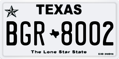 TX license plate BGR8002