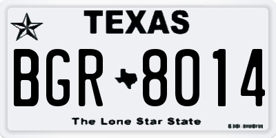 TX license plate BGR8014