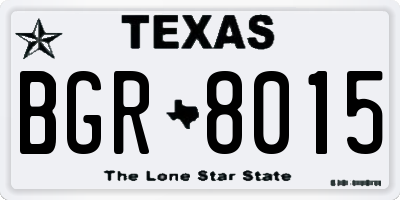 TX license plate BGR8015