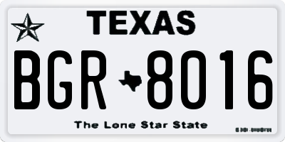 TX license plate BGR8016