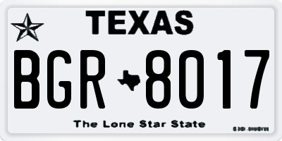 TX license plate BGR8017