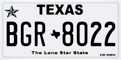 TX license plate BGR8022