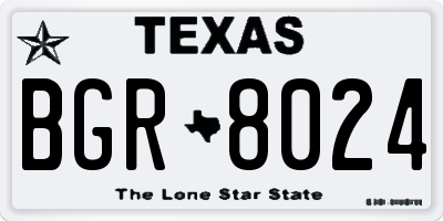 TX license plate BGR8024