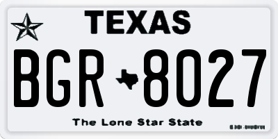 TX license plate BGR8027