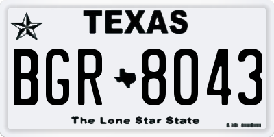 TX license plate BGR8043