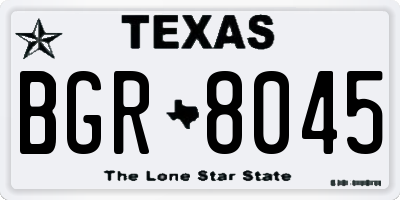TX license plate BGR8045
