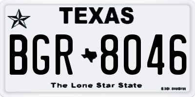 TX license plate BGR8046