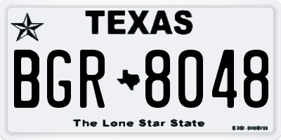 TX license plate BGR8048