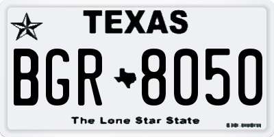 TX license plate BGR8050