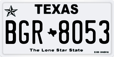TX license plate BGR8053