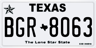 TX license plate BGR8063