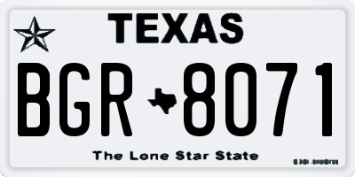TX license plate BGR8071