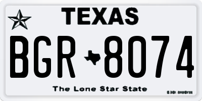 TX license plate BGR8074