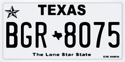 TX license plate BGR8075