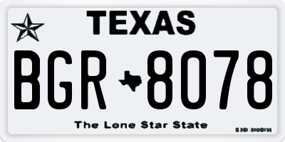 TX license plate BGR8078