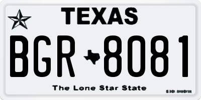 TX license plate BGR8081