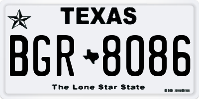 TX license plate BGR8086