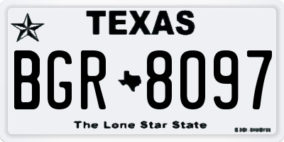 TX license plate BGR8097