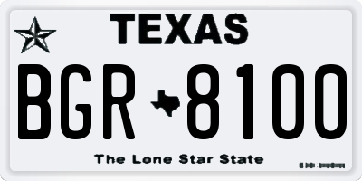 TX license plate BGR8100