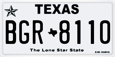 TX license plate BGR8110