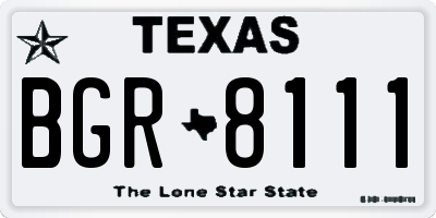 TX license plate BGR8111